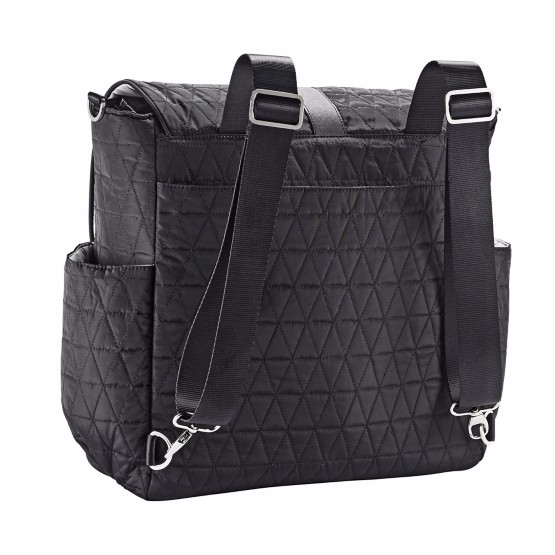 Pañalera Backpack- Black Triangle Stitch - Imagen 2