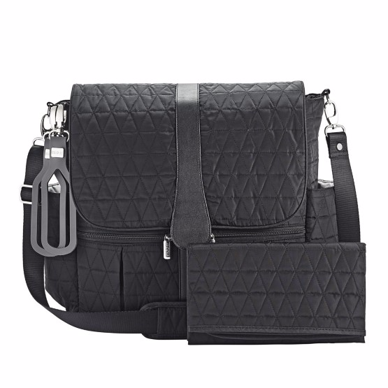 Pañalera Backpack- Black Triangle Stitch - Imagen 3