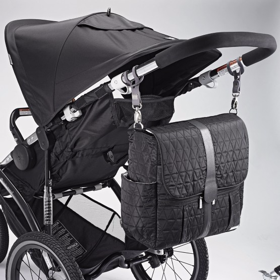 Pañalera Backpack- Black Triangle Stitch - Imagen 4