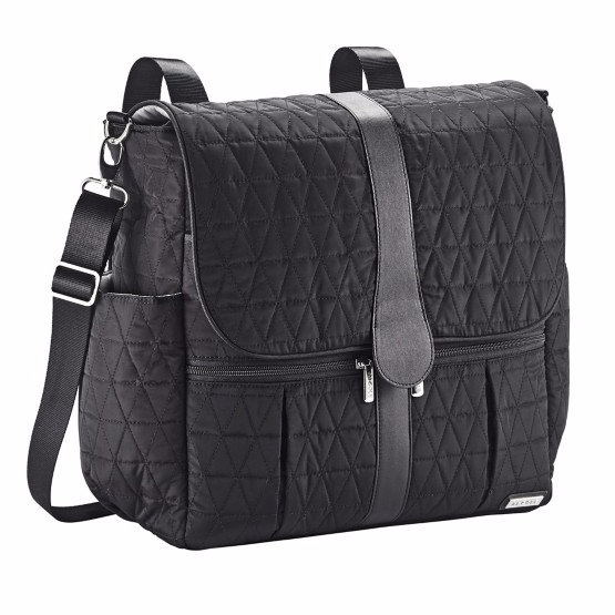 Pañalera Backpack- Black Triangle Stitch
